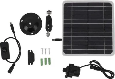 Produktbild von Solar Wasserheber 50W Gartenpumpen Solarstrom Solarpanel Doppelpumpe 800 L/h 5 m Wasserhöhe