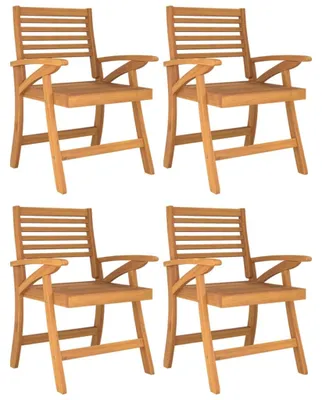 Image de vidaXL : 4 chaises de jardin, 58x58x87 cm, en bois d'acacia massif