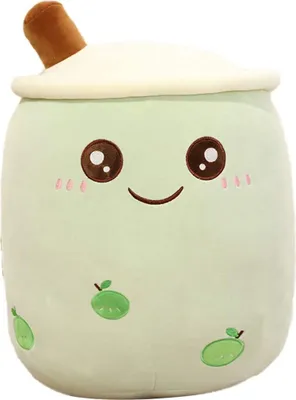 Produktbild von Bubble Tea Plüschtier Boba Kuscheltier Plüschpuppen Bubble Tea Umarmungs Kissen, Cartoon Plüsch Puppen-Grün-50cm