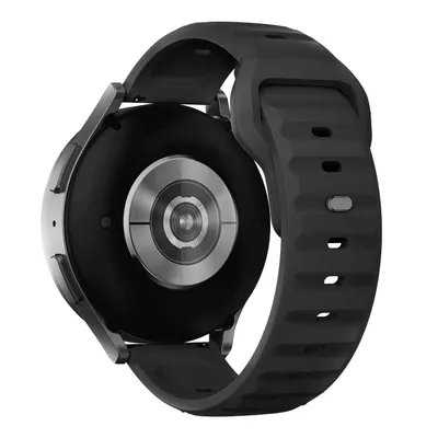 Produktbild von FFO2World 22-mm-Silikonarmband – Für Samsung Galaxy Watch 3/Watch/Gear S3, Garmin Vantage/Vivoactive, Huawei GT 5/6, Xiaomi – Schwarz