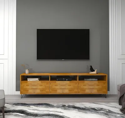 Immagine prodotto di Mobile TV in legno moderno, robusto, per soggiorno color marrone
