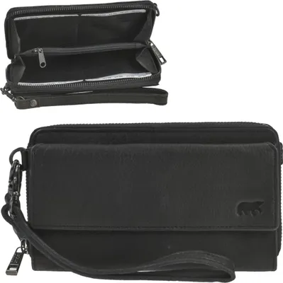 Produktbild von Bear Design Handytasche zum Umhängen Leder mit Geldbörse "Lilian" schwarz