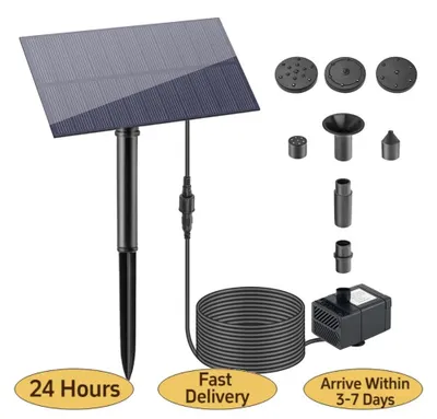 Image de Panneau solaire - Pompe à eau - Décoration de jardin - Piquet - 5 W 5 V