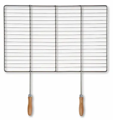 Dodatkowy widok produktu – DEOS Ruszt grillowy ze stali nierdzewnej 53 × 38 cm z drewnianymi uchwyt…