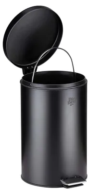 Immagine prodotto di Cestino a pedale Dirt Devil da 12 litri - Meccanismo di chiusura morbida del cestino - Cestino in acciaio inox con cestino interno rimovibile - Per bagni - 27,5 x 25,5 x 40,2 CM - Nero