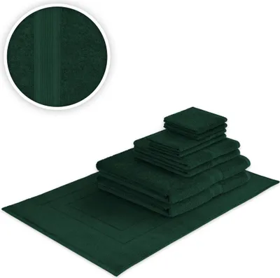 Produktbild von Handtücher Kombi Basis-Set 9-teilig 500 g/m² Dunkelgrün