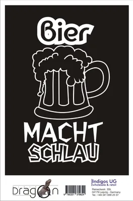 Produktbild von Aufkleber / Autoaufkleber - JDM / Die cut / Auto / OEM - Bier macht schlau - 170x100mm silber - Heckscheibe / Heckscheibenaufkleber