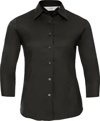 Image de Russell Collection Easy Care Chemisier à manches 3/4 BC1030 (M) (Noir)