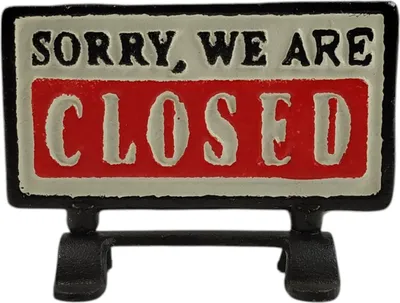 Produktbild von Open-Closed Wendeschild aus Gusseisen