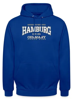 Produktbild von Spreadshirt Hamburg Deutschland Seit 831 Uni Hoodie, S, Royalblau