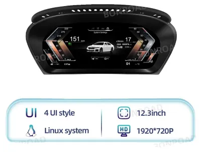 Produktbild von Digitales Instrumentencluster, kompatibel mit BMW X5 E70, 12,3 Zoll Display, modernes Armaturenbrett-Upgrade mit klaren Fahrinformationen, Dashboard X6-E71
