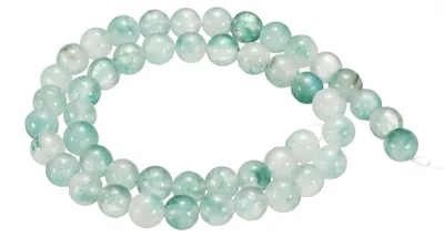 Produktbild von Natürliche Steinperlen - 100 Stück 6mm runde Schmucksteine - Zur Schmuckherstellung und zum Auffädeln von Armbändern und Halsketten - Grüner Moosachat