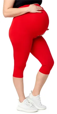 Image de Merry Style - Leggings de grossesse 3/4 pour femmes, grandes tailles, en viscose MS10-461 (rouge, 3XL)