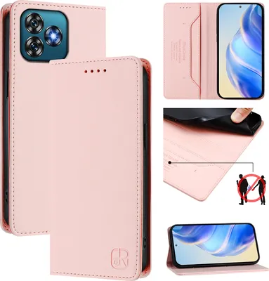 Produktbild von Lederhülle für Oukitel C53 Hülle Flip Brieftasche Kartenfächern Ständer Schutzhülle Pink