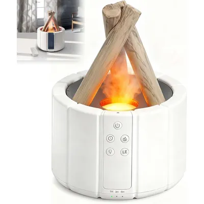 Produktbild von Flammen Aroma Diffuser 250ml, Lagerfeuer Aroma Diffusor für Ätherische Öle mit 7-Farben-Licht Flammeneffekt/Fernbedienung/Abschaltautomatik