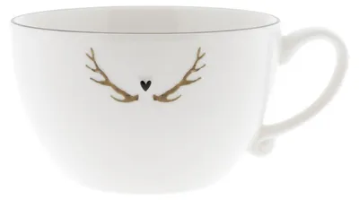 Produktbild von Suppentasse klein DEER Geweih weiß mit Herz D. 13cm Bastion Collections