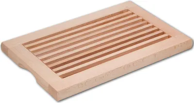 Produktbild von Brotschneidebrett, geölt, mit herausnehmbarem Schneidrost aus Holz 40 cm