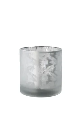 Produktbild von Sompex Awhia Windlicht Vase Farne - in verschiedenen Farben und Größen, Farbe:silber-weiss, Größe:15 x 15 cm (M)