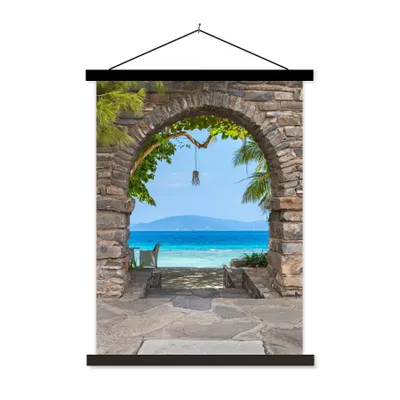 Produktbild von MuchoWow® Textilposter Strand - Meer - Tropisch - Sommer - Aussicht 40x53 cm mit schwarzem Rahmen - Abbildung