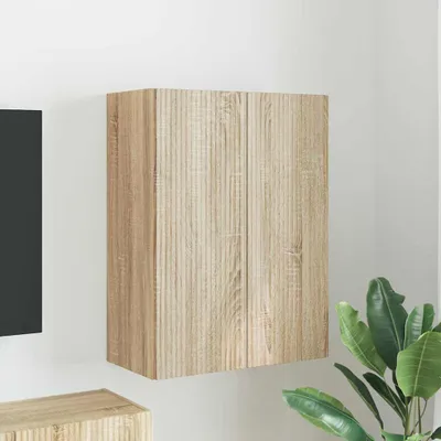 Obrázek produktu pro Maison Exclusive – Nástěnná televizní skříňka, rozměry 59,5 x 31 x 80 cm, materiál: dřevotříska, Imitace: sonomská borovice