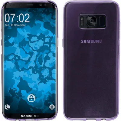 Produktbild von PhoneNatic Case kompatibel mit Samsung Galaxy S8 - lila Silikon Hülle transparent + flexible Folie
