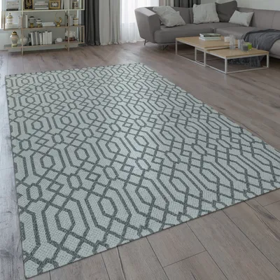 Image de Tapis de salon style scandinave moderne gris beige dimensions 200x280 cm