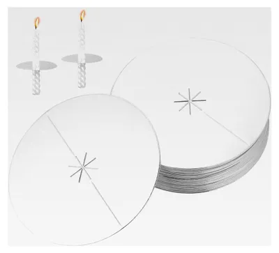 Produktbild von 100 Stück Kerzentropfschutz aus Papier, 8 cm Durchmesser für Heimtempel
