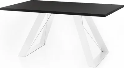 Obrázok produktu pre Jedálenský stôl Colter White v modernom štýle, obdĺžnikový stôl - rozťahovací od 160 cm do 260 cm, kovové nohy s práškovou povrchovou úpravou - 160 x 80 cm - čierna