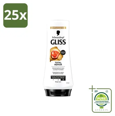Produktbild von 25 x Schwarzkopf Gliss Hair Repair Total Repair Conditioner - 200 ml - Großpackung - 25 Stücke
