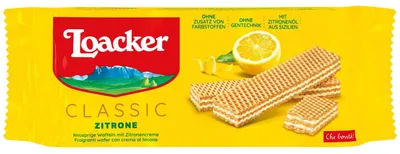 Immagine prodotto di Cono gelato Loacker Classic Lemon con crema fine al limone 135g