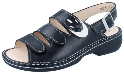 Produktbild von FINN COMFORT Saloniki Damen Sandale schwarz Glattleder - Größe: 42