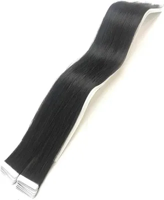Produktbild von Tape in Hair Echthaartapes, natur schwarz, Remy Haar für Haarextensions, (30 cm) Länge, ca.( 25 g)
