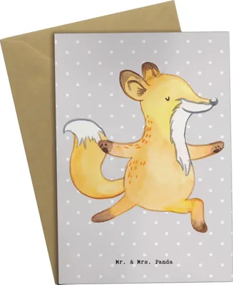 Produktbild von Mr. & Mrs. Panda Beileidskarte Yogalehrer Herz - Grau Pastell - Geschenk, babykarte, einladungskarten, dankeskarten, weihnachtskarten, vatertagskarte, hochzeitskarten