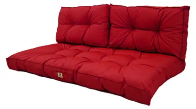 Immagine prodotto di Cuscini per salotto da giardino trapuntati 100x50 cm Rosso