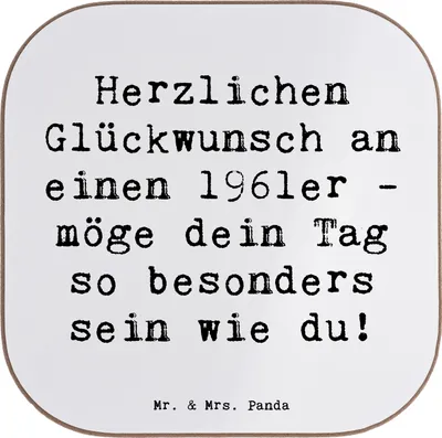 Produktbild von Mr. & Mrs. Panda Tassenuntersetzer Spruch 1961 Geburtstag - Weiß - Geschenk, Untersetzer für Gläser, Tischuntersetzer, gläseruntersetzer, Flaschenuntersetzer, Jahrgang