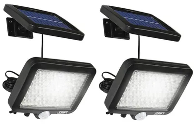 Solar-Außenleuchten 56 LEDs, Bewegungsmelder, IP65, 4 m Kabel, 2 St.