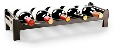 Produktbild von Weinregal oder Weinflaschenregal - stapelbar - braun - Kunststoff - 63 x 23 x 13 cm - fur 6x Flasche