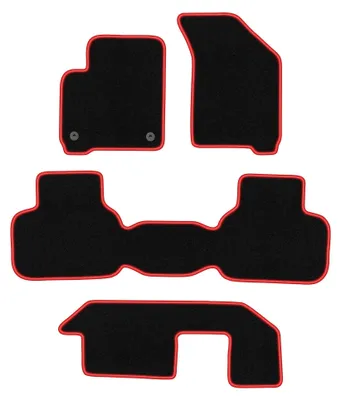 Immagine prodotto di Tappetini in moquette per Fiat Freemont 2011-2016 (7 posti) – set 4 pezzi, nero/rosso, su misura – Wielganizator CARLUX