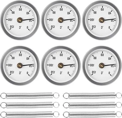 Immagine prodotto di Termometro da 63 mm, 0-120 °C, bimetallico, per riscaldamento a piastrelle
