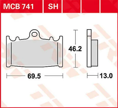 Obrázek produktu pro Sada brzdových destiček TRW MCB741SH VL1500 Intruder C1500 WVAL