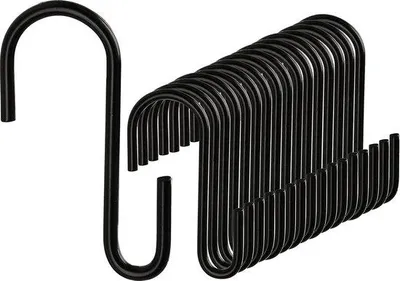 Produktbild von Famanu S-Haken Praktische Aufhängemöglichkeiten - Schwarz, 20 Stück