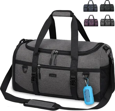 Produktbild von Lubardy Sporttasche 40L Wasserdicht mit Schuhfach Nassfach Grau