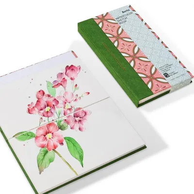 Obrázek produktu pro Knižní blok pro akvarel, tvrdá vazba, rozměry 18,5 x 10,6 cm, 100% bavlna, hladký papír, 24 listů