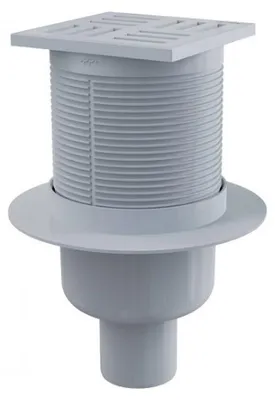 Obrázok produktu pre Podlahová vpusť priama DN40, mriežka šedá 105mm, vodná uzávera