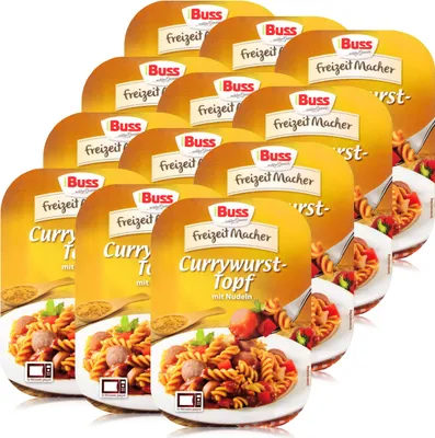 Produktbild von Buss Currywurst-Topf mit Nudeln 300g - Fertiggericht (12er Pack)