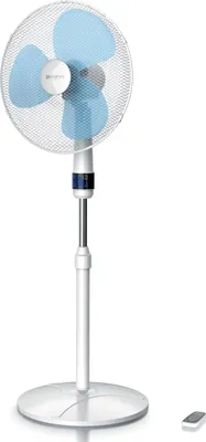 Produktbild von Brandson Standventilator, Standlüfter leise, Ventilator, höhenverstellbarer Standfuß, Neigungswinkel 30° verstellbar, inkl. Fernbedienung, 3 Leistungsstufen, 90° oszillierend, Weiß