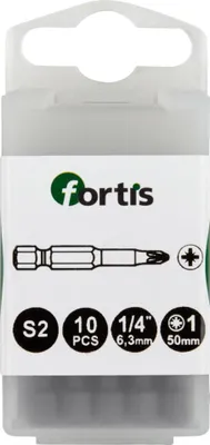Produktbild von Fortis 4317784729000, 10 Stück(e), Kreuz, PZ 1, 1/4", 50 mm