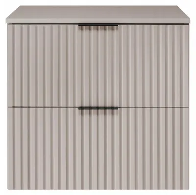 Zdjęcie produktu dla Szafka Łazienkowa Wisząca Pod Umywalkę Flisan 60X46 Cm Z Blatem Kaszmir Mdf