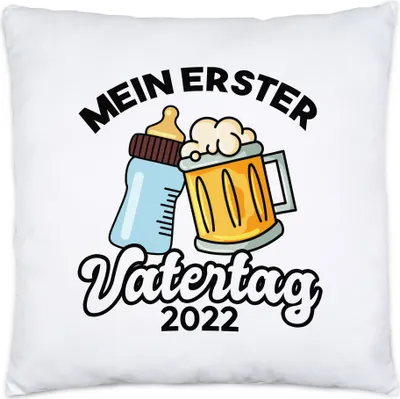 Produktbild von Mein erster Vatertag 2022 Kissen inkl. Füllung 1. Vatertag Herrentag Lustig Spruch Geschenk Papa 40x40cm