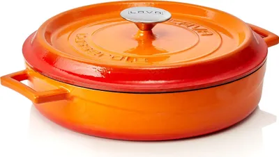 Produktbild von LAVA Kochtopf mit Deckel aus emailliertem Gusseisen Orange mit 3,5 Liter